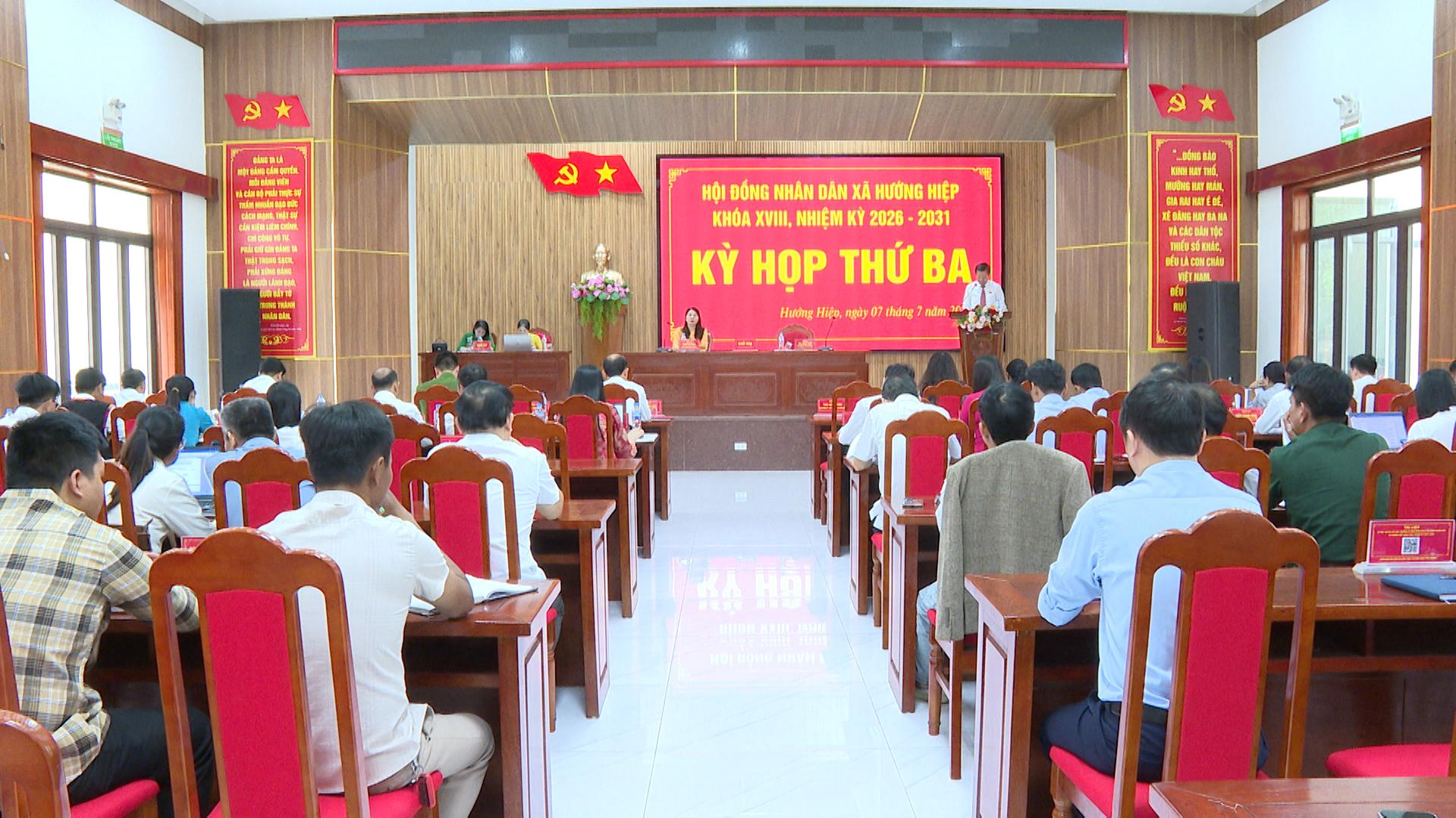 Hướng Hiệp: Kỳ họp thứ ba, HĐND xã khóa XVIII, nhiệm kỳ 2026 – 2031
