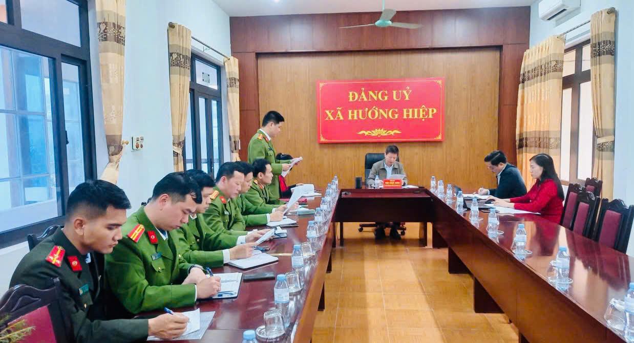 Đảng uỷ xã Hướng Hiệp làm việc Công An về kết quả công tác năm 2025, triển khai nhiệm vụ năm 2026